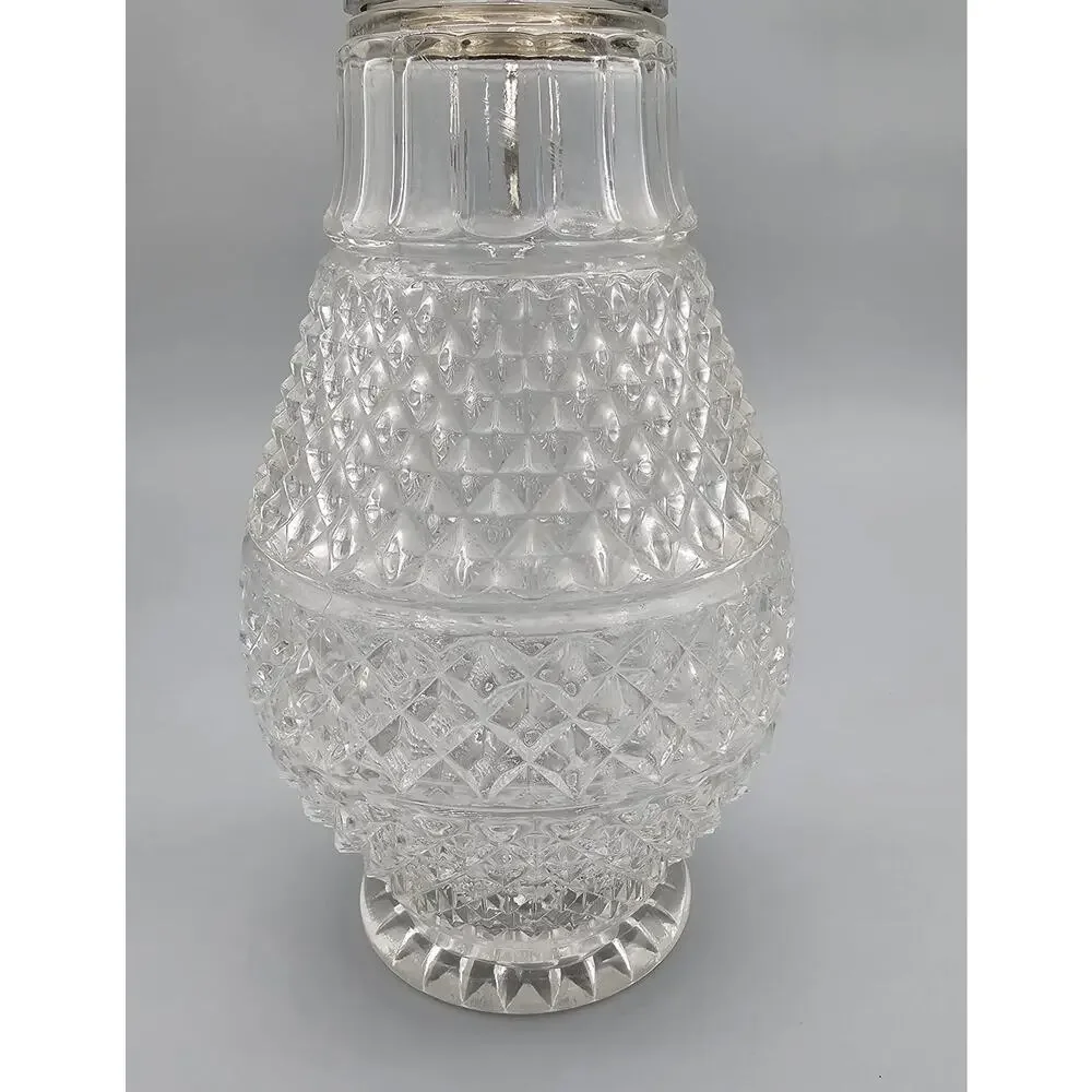 Vintage Sheraton-like Cut Crystal Water Pitcher Claret Jug Decanter